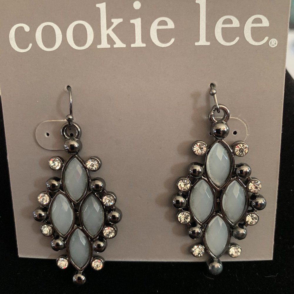 Pewter Earrings with crystals